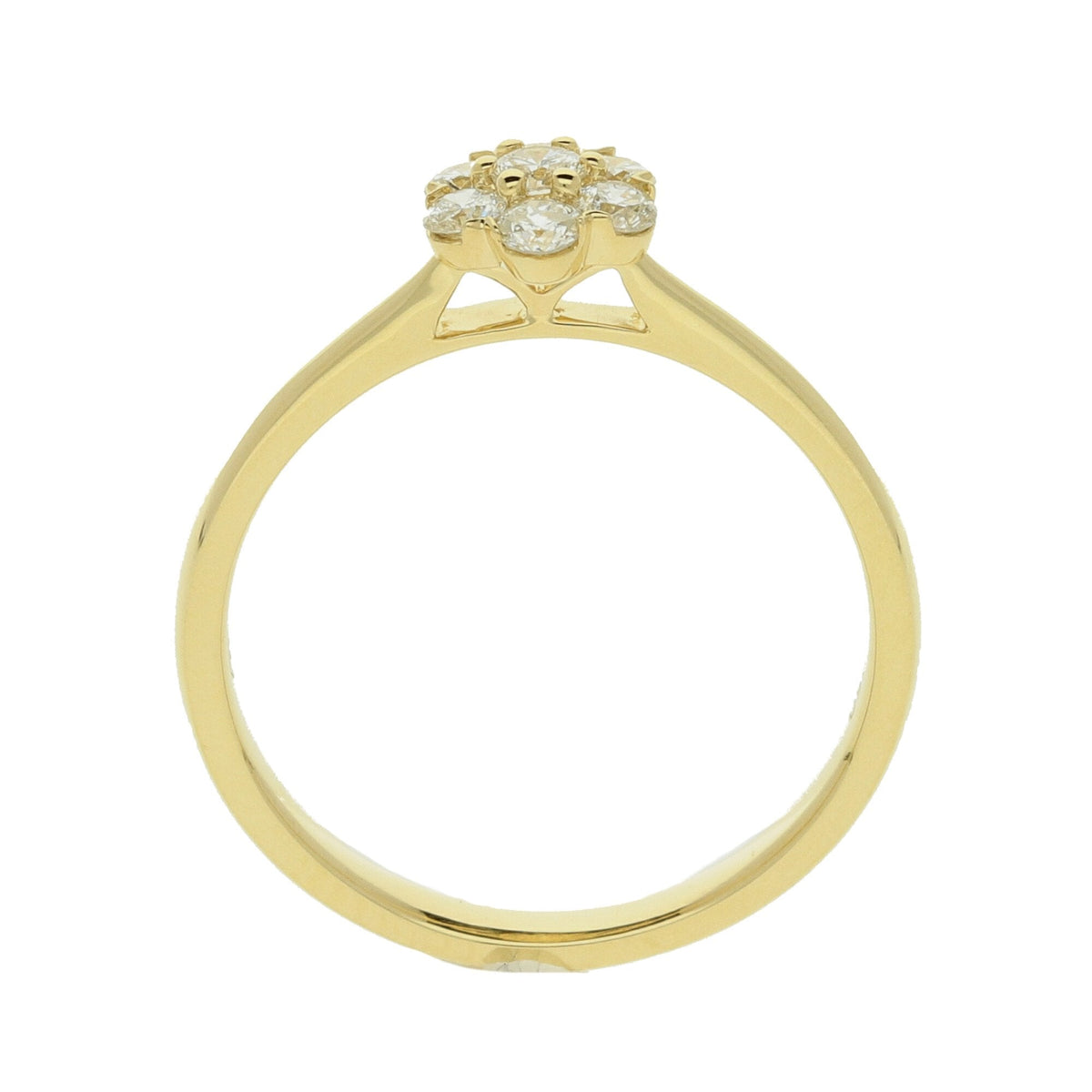 18ct Yellow Gold Diamond Cluster Ring - 0.32ct