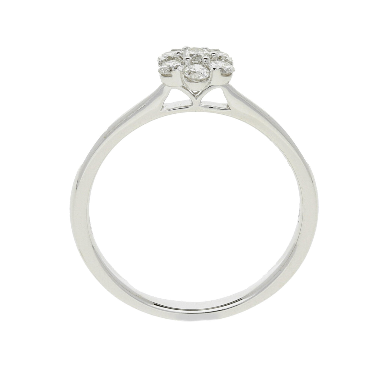 18ct White Gold Diamond Cluster Ring - 0.33ct