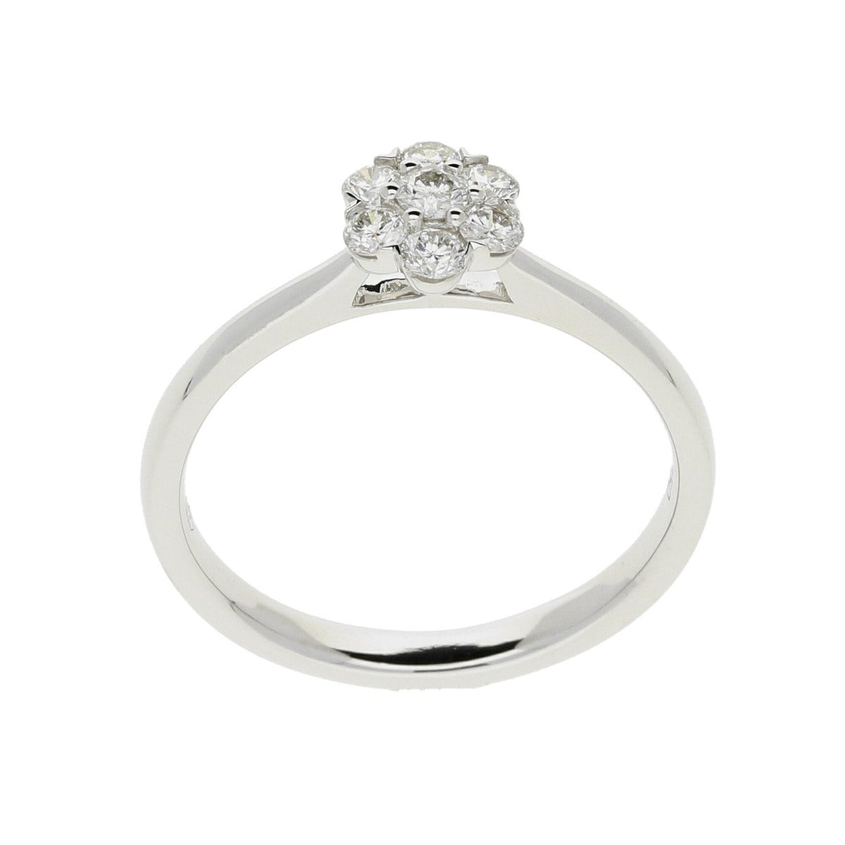 18ct White Gold Diamond Cluster Ring - 0.33ct