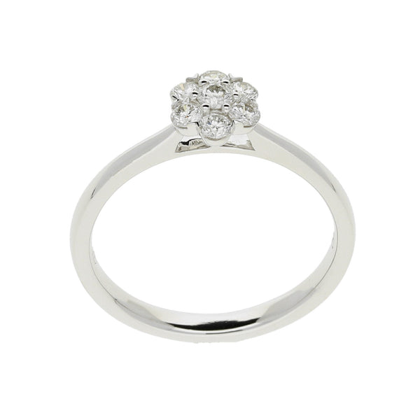 18ct White Gold Diamond Cluster Ring - 0.33ct