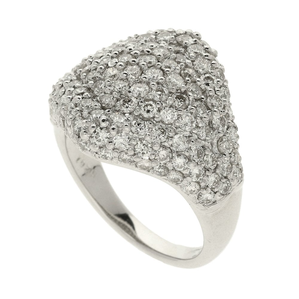 18ct White Gold 2.61ct Modern Cluster Ring