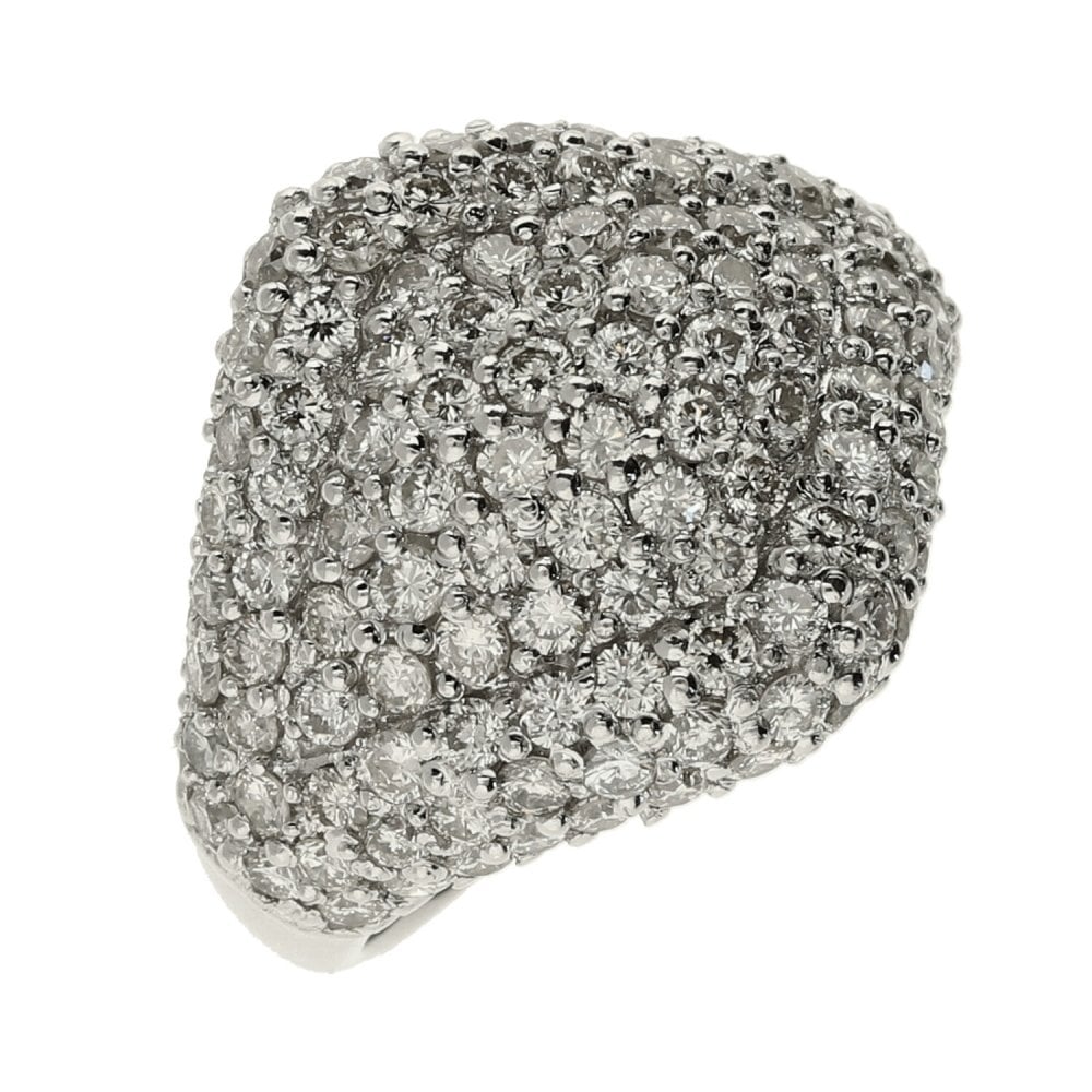 18ct White Gold 2.61ct Modern Cluster Ring
