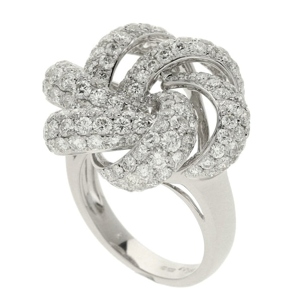 18ct White Gold 4.14ct Knot Cluster Ring