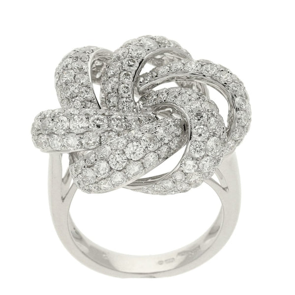 18ct White Gold 4.14ct Knot Cluster Ring