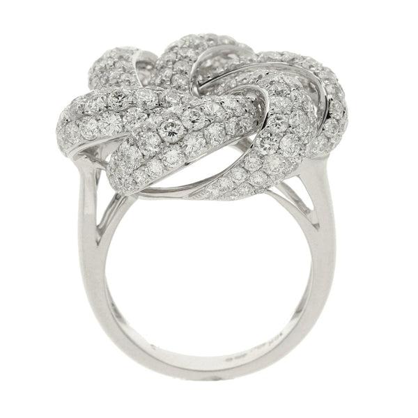 18ct White Gold 4.14ct Knot Cluster Ring