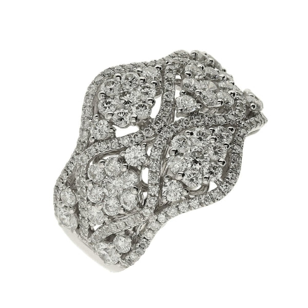 18ct White Gold 1.75ct Multiple Cluster Ring