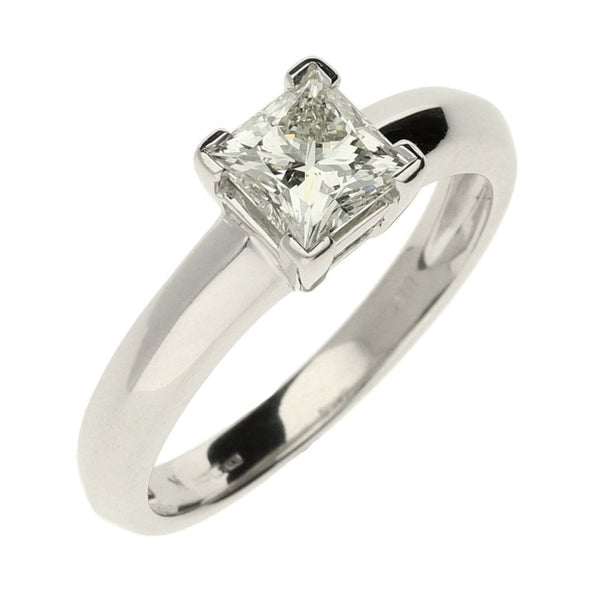 18ct White Gold Diamond Solitaire Ring - Size N1/2 - 1.0ct
