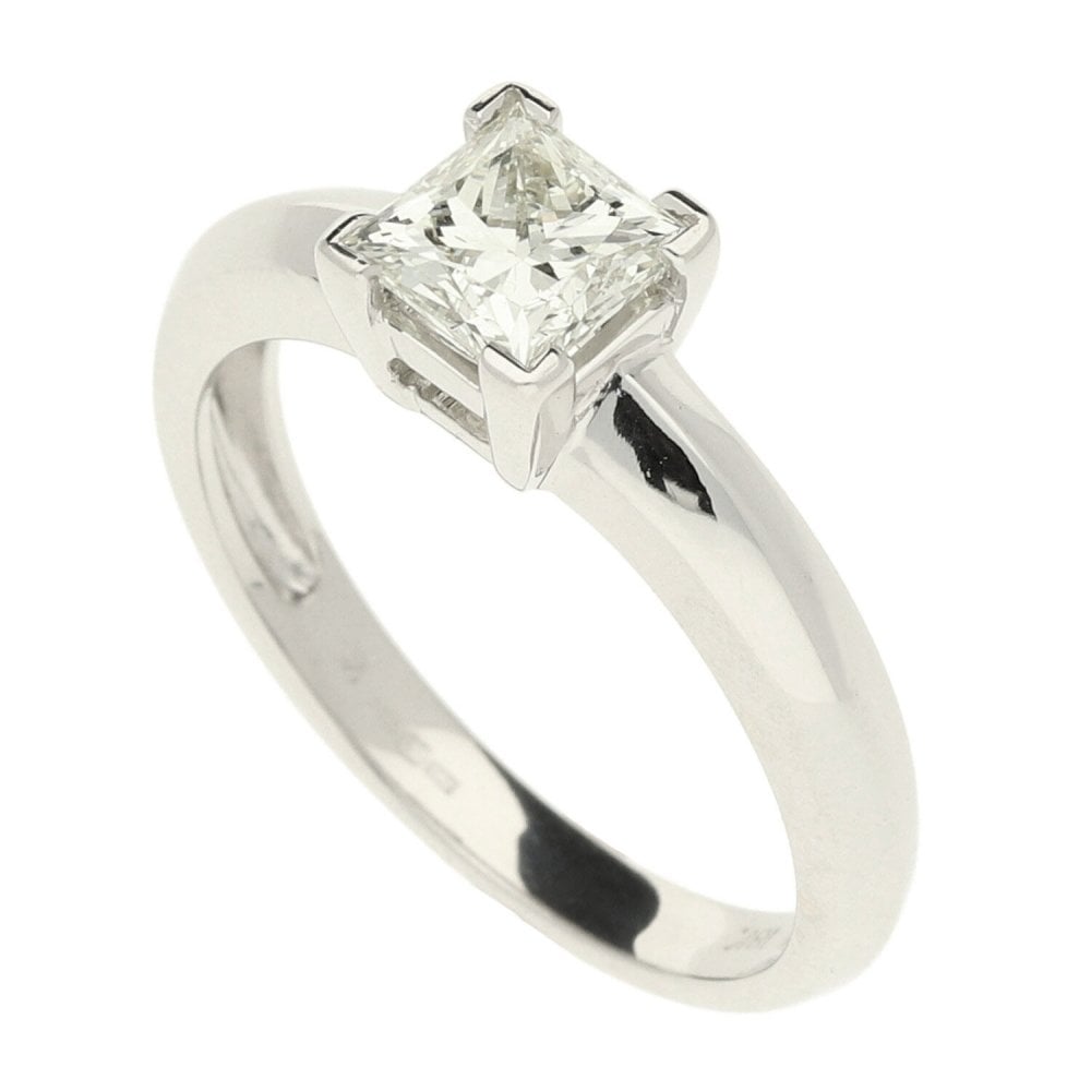 18ct White Gold Diamond Solitaire Ring - Size N1/2 - 1.0ct