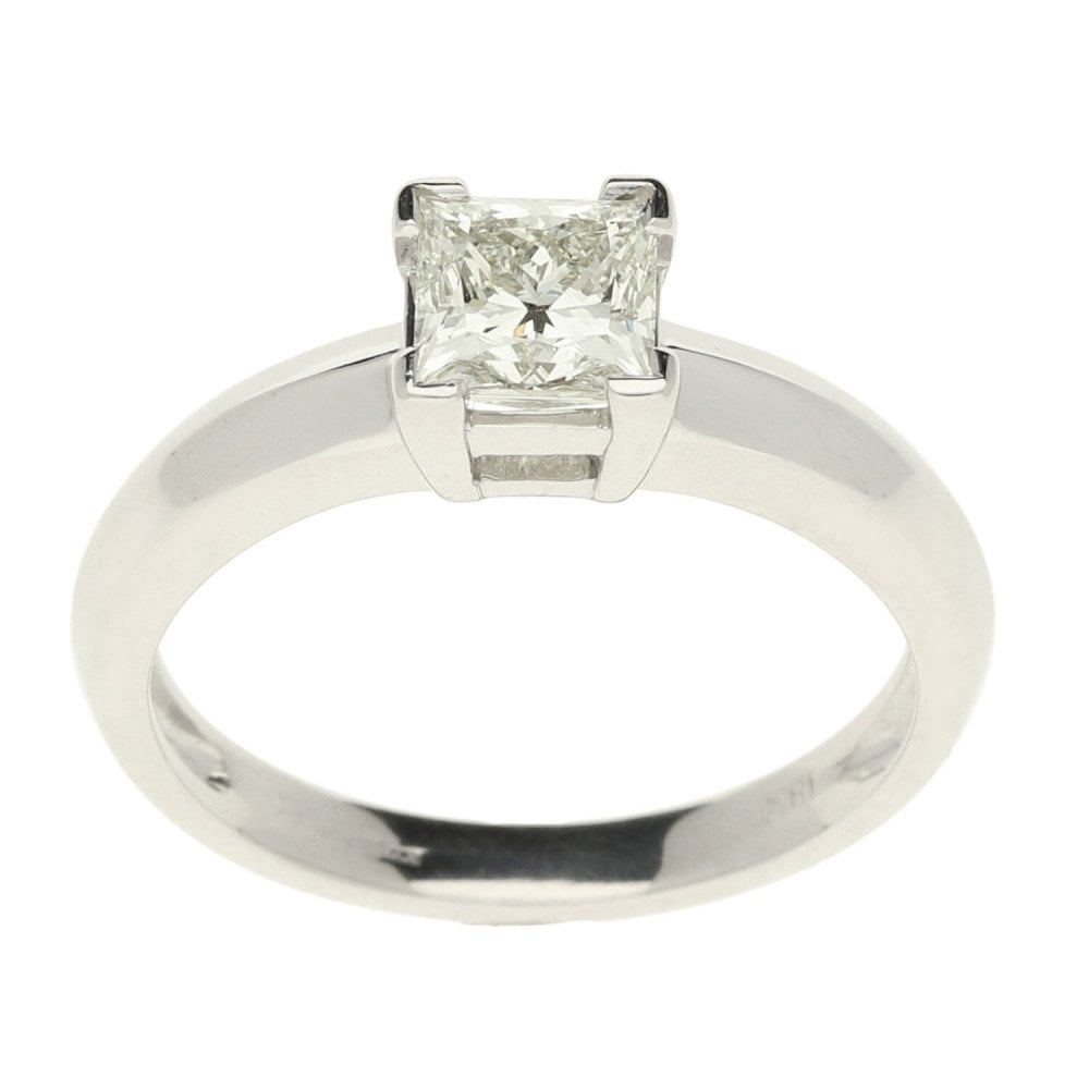 18ct White Gold Diamond Solitaire Ring - Size N1/2 - 1.0ct