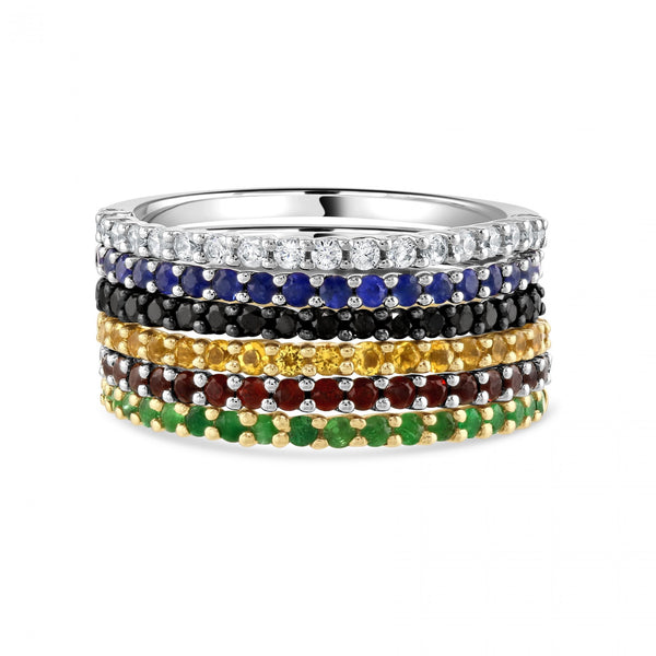 18ct Yellow Gold Yellow Citrine Half Eternity Ring - 0.21ct
