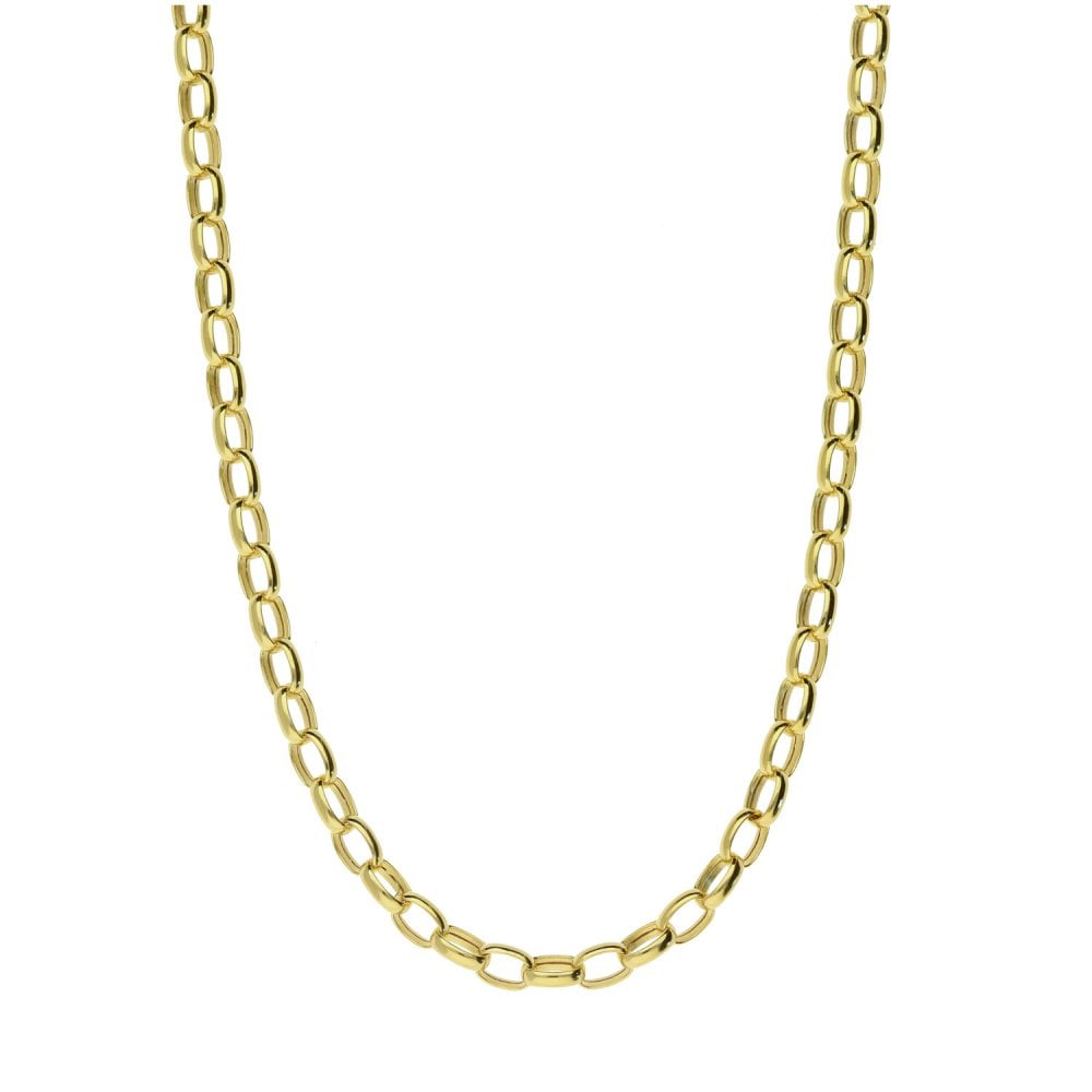 9ct Yellow Gold Hollow Belcher Chain - 20 Inch
