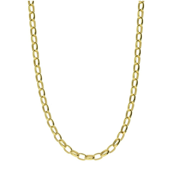 9ct Yellow Gold Hollow Belcher Chain - 20 Inch