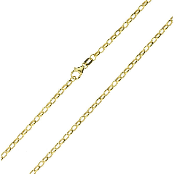 9ct Yellow Gold Hollow Belcher Chain - 20 Inch