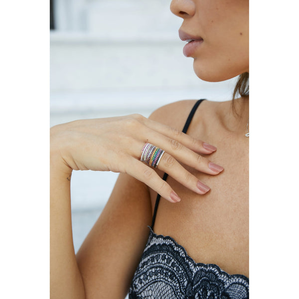 18ct Rose Gold Red Garnet Half Eternity Ring - 0.36ct
