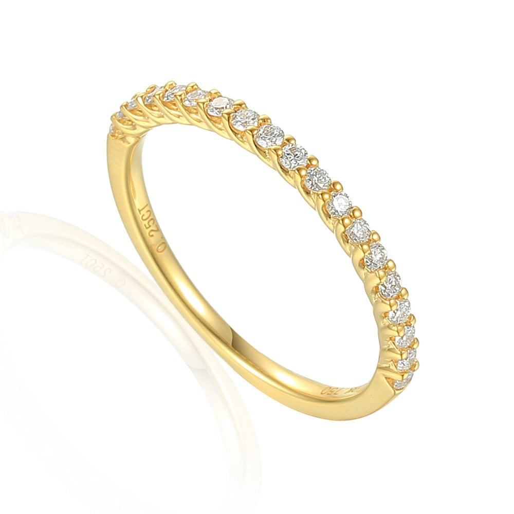 Ladies 18ct Yellow Gold Diamond Half Eternity Ring
