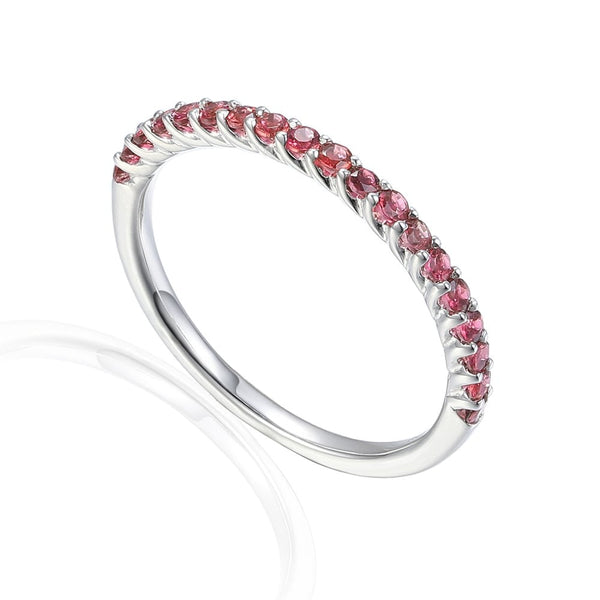 18ct White Gold Pink Tourmaline Half Eternity Ring - 0.32ct