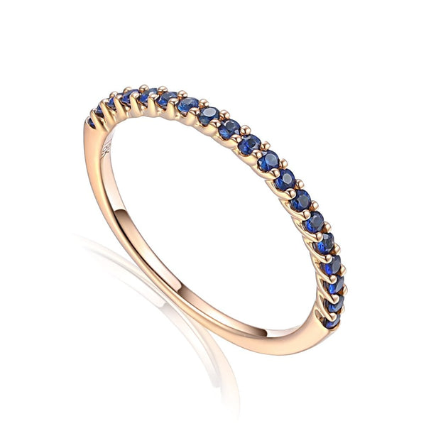 18ct Rose Gold Blue Sapphire Half Eternity Ring - 0.27ct