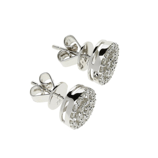 18ct White Gold Diamond Halo Earrings  - 0.30ct
