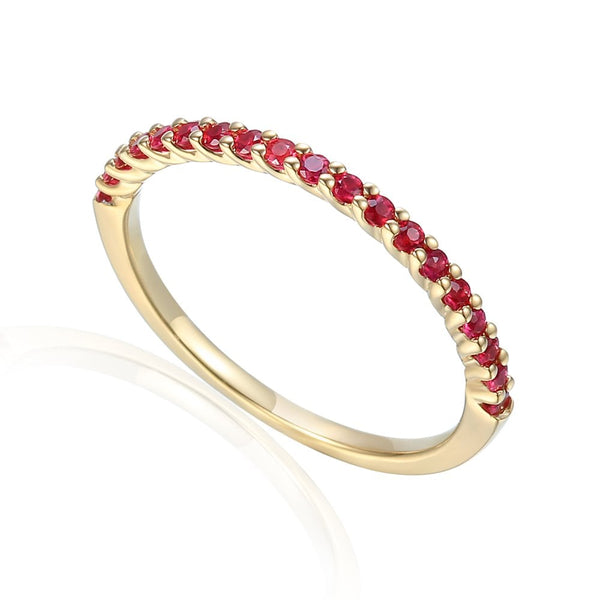 18ct Yellow Gold Ruby Half Eternity Ring - 0.29ct
