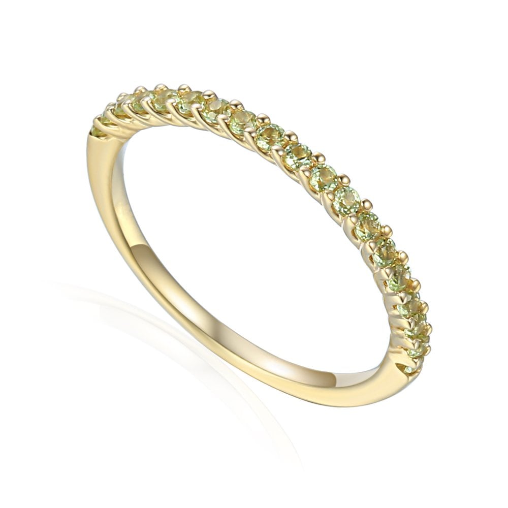 18ct Yellow Gold Peridot Half Eternity Ring - 0.29ct