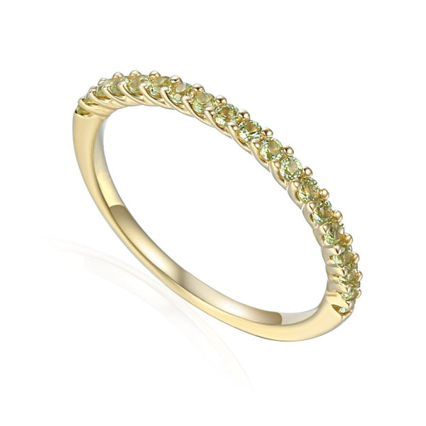 18ct Yellow Gold Peridot Half Eternity Ring - 0.29ct