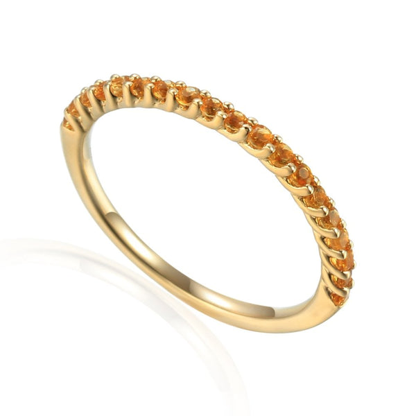 18ct Yellow Gold Yellow Citrine Half Eternity Ring - 0.21ct