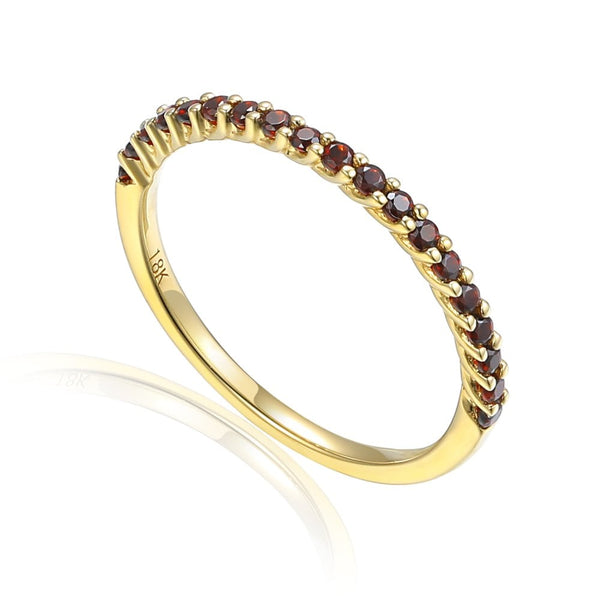 18ct Yellow Gold Garnet Half Eternity Ring - 0.36ct