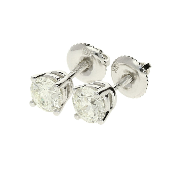 18ct White Gold Diamond Studs - 1.00ct