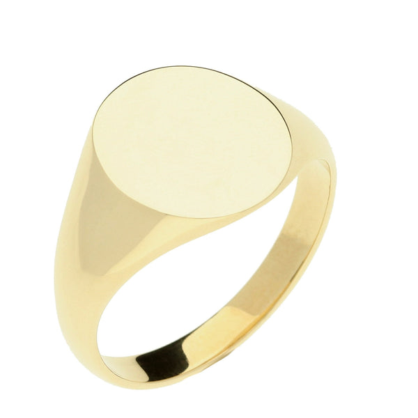 9ct Yellow Gold Gents Oval Signet Ring  -5.6g