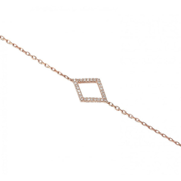 Ladies 18ct Rose Gold Open Diamond Set Bracelet