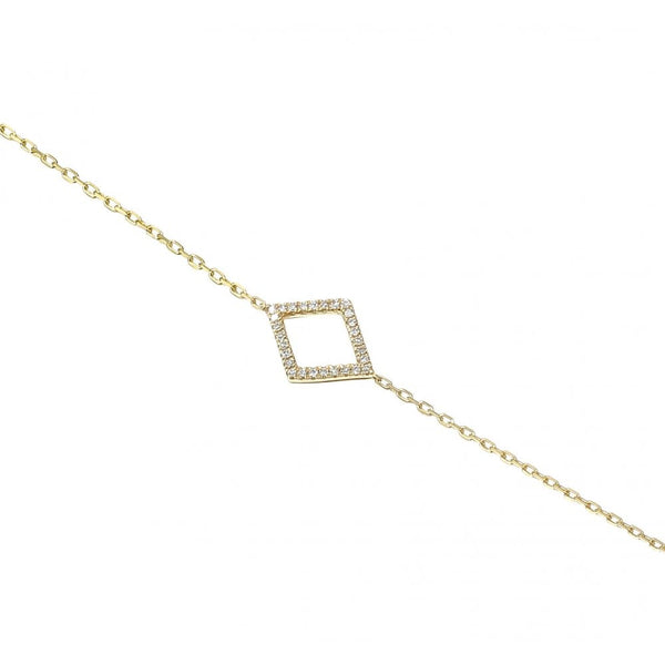 Ladies 18ct Yellow Gold Open Diamond Set Bracelet