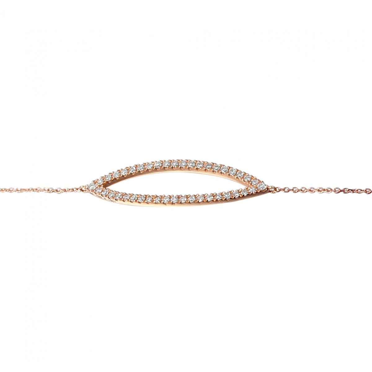 Ladies 18ct Rose Gold Open Diamond Set Bracelet