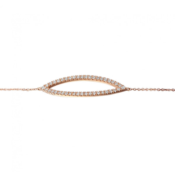 Ladies 18ct Rose Gold Open Diamond Set Bracelet