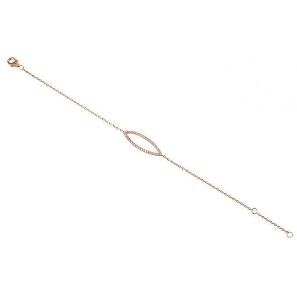 Ladies 18ct Rose Gold Open Diamond Set Bracelet