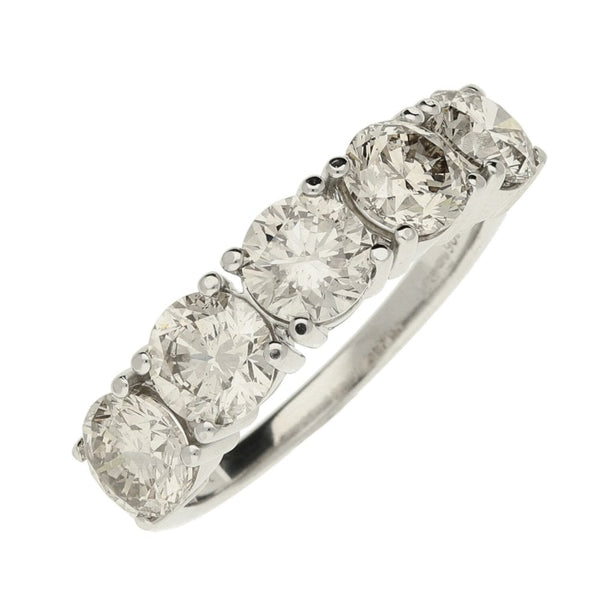 18ct White Gold Diamond 5 Stone 3.74ct Ring