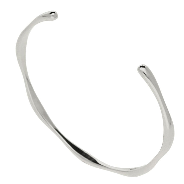 Ladies 9ct White Gold Bones Style Torque Bangle