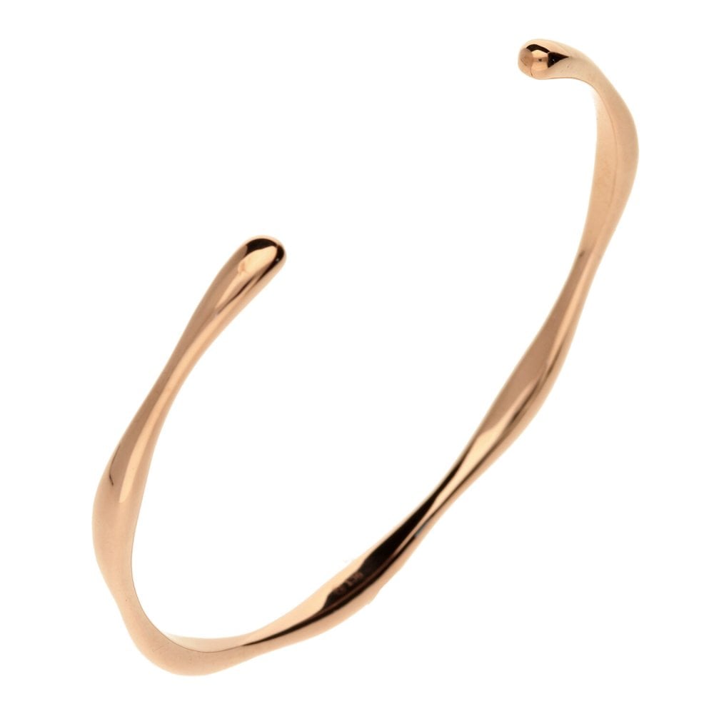 Ladies 9ct Rose Gold Bones Style Torque Bangle