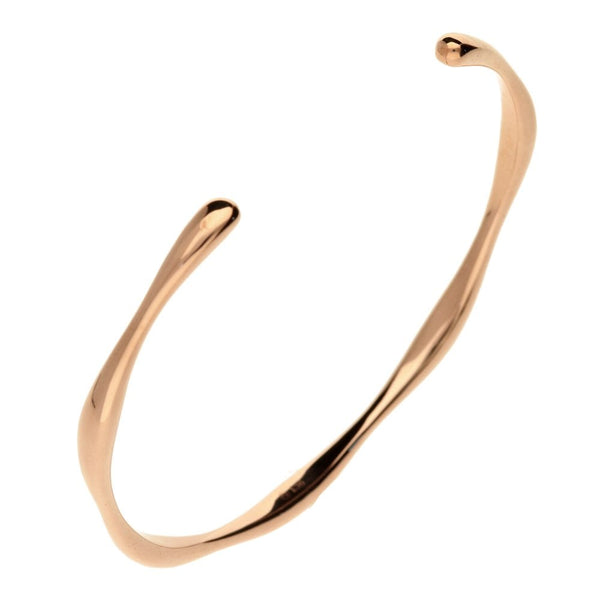 Ladies 9ct Rose Gold Bones Style Torque Bangle