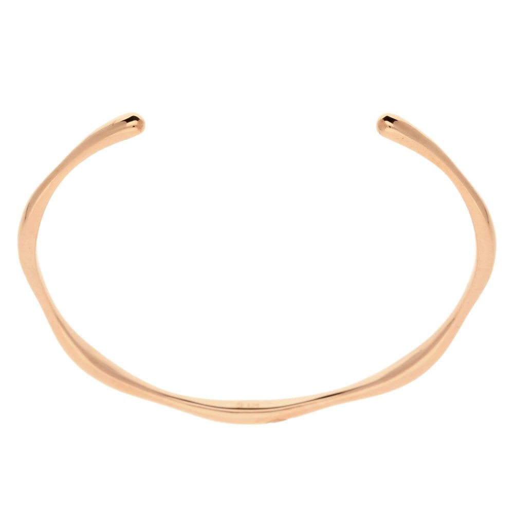 Ladies 9ct Rose Gold Bones Style Torque Bangle