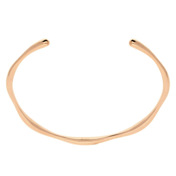 Ladies 9ct Rose Gold Bones Style Torque Bangle