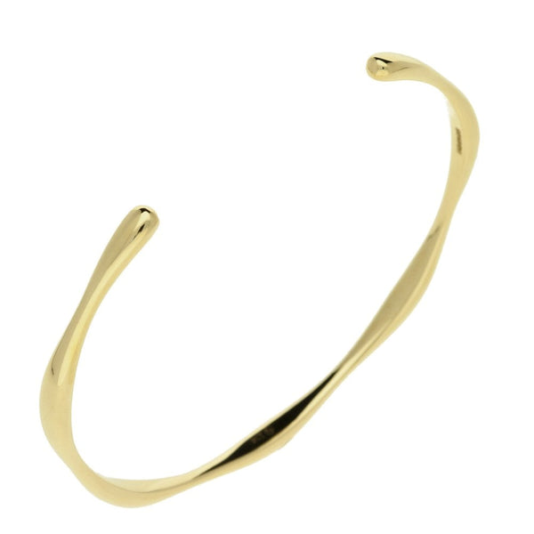 Ladies 9ct Yellow Gold Bones Style Torque Bangle
