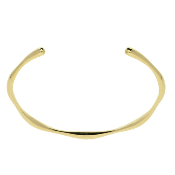 Ladies 9ct Yellow Gold Bones Style Torque Bangle