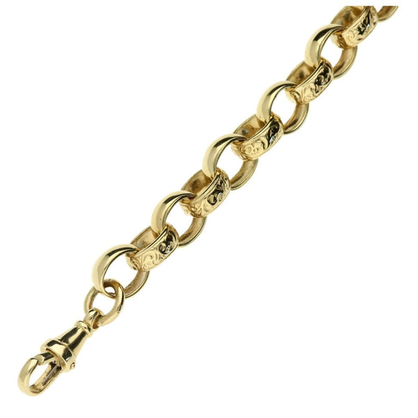 Men's 9ct Yellow Gold Roller Belcher Bracelet - 35.2g