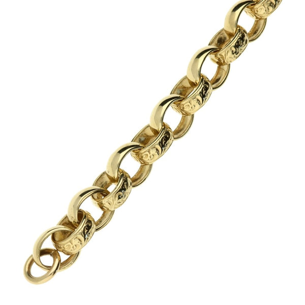 Men's 9ct Yellow Gold Roller Belcher Bracelet - 35.2g