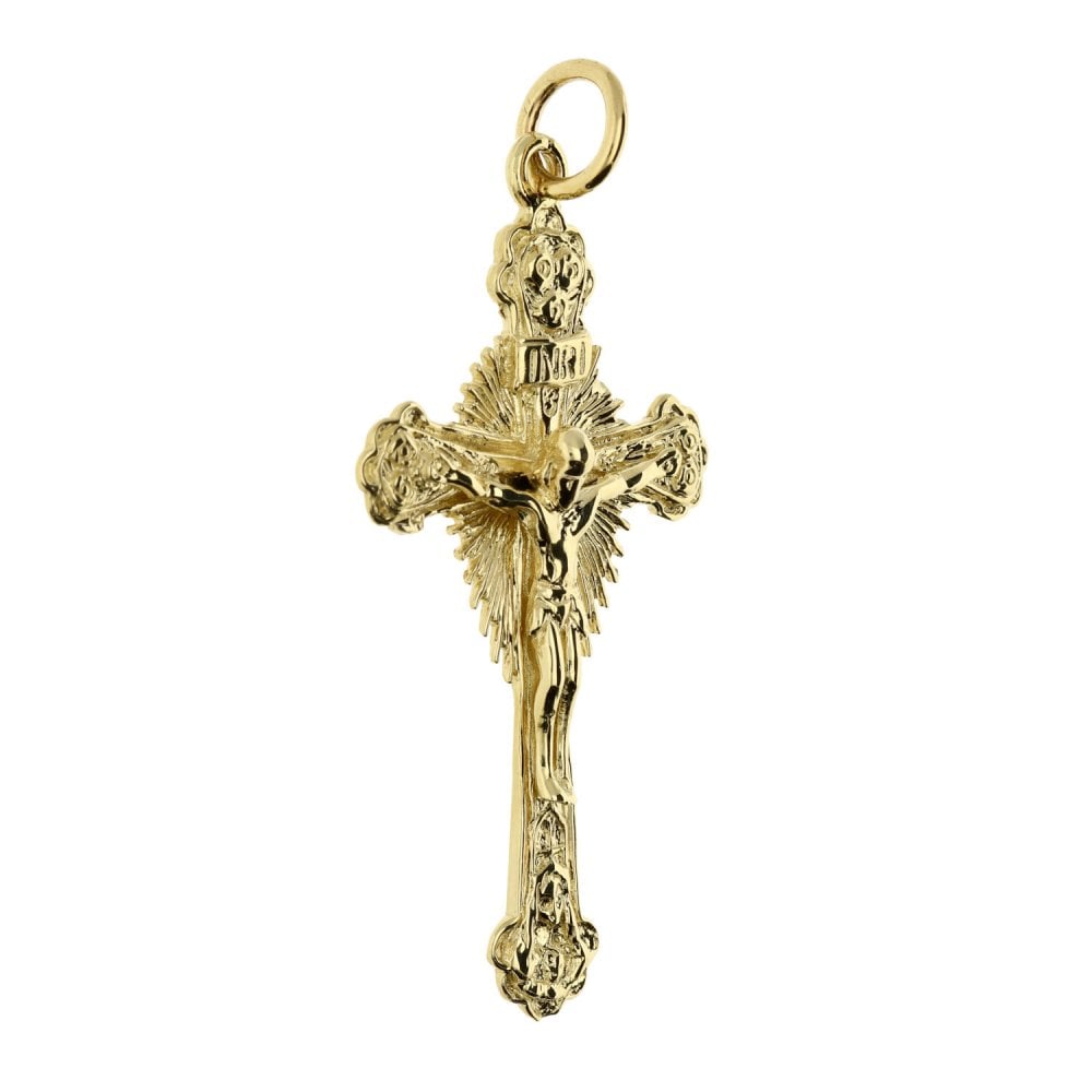Gents 9ct Yellow Gold Crucifix - 9.7g