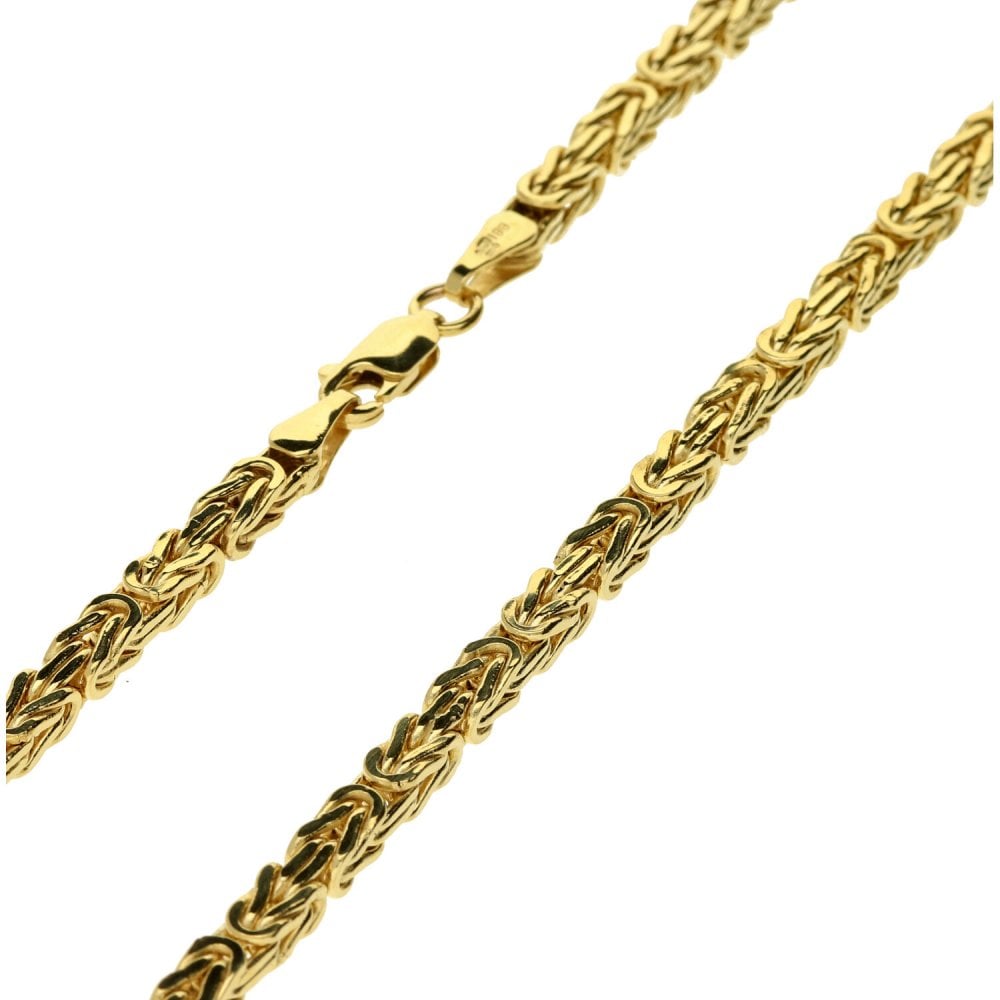 Ladies 9ct Yellow Gold Byzantine Chain - 20" - 14.1g