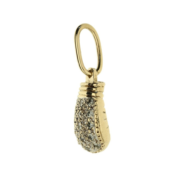 Gents 9ct Yellow Gold Cubic Zirconia Boxing Glove Pendant - 8.9g