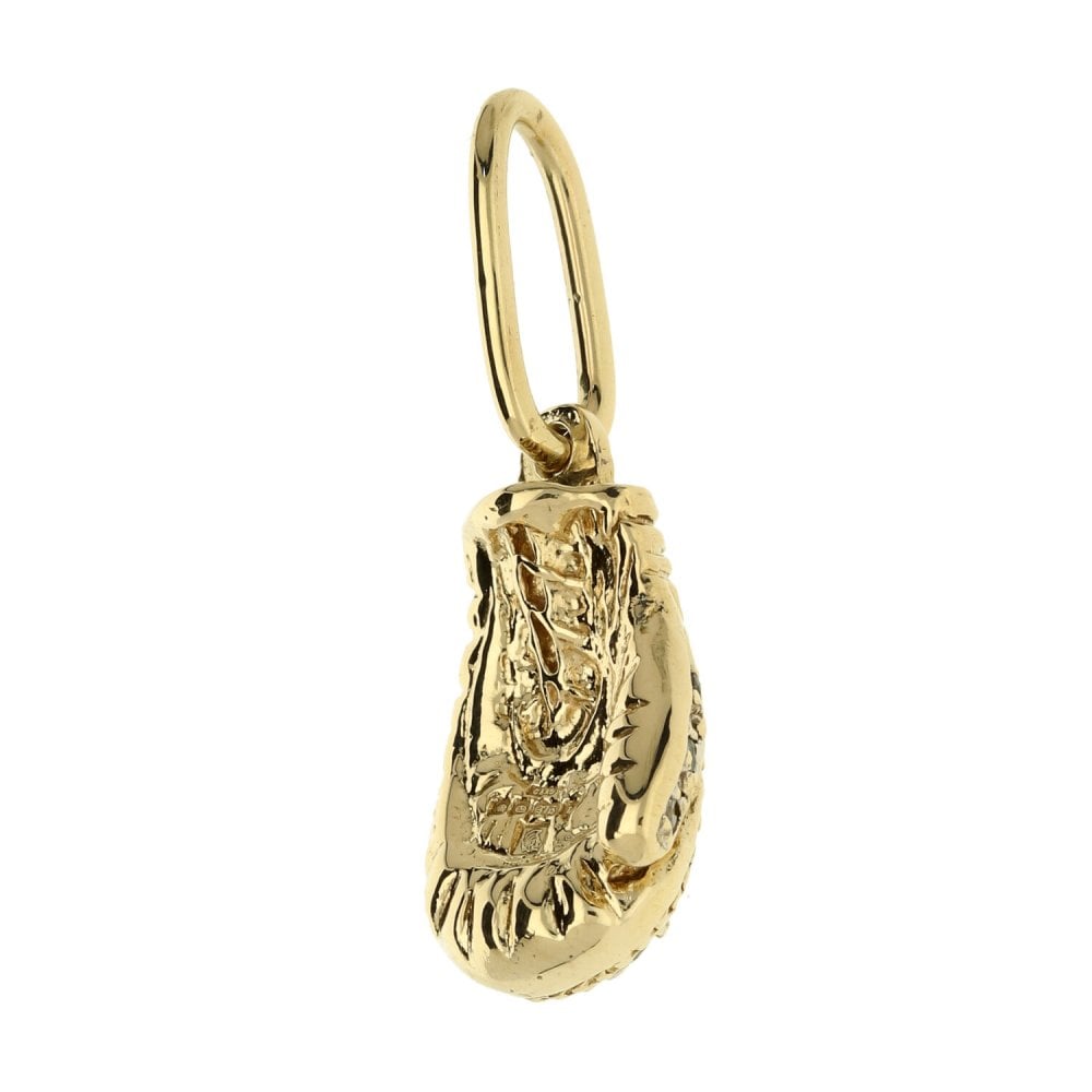 Gents 9ct Yellow Gold Cubic Zirconia Boxing Glove Pendant - 8.9g