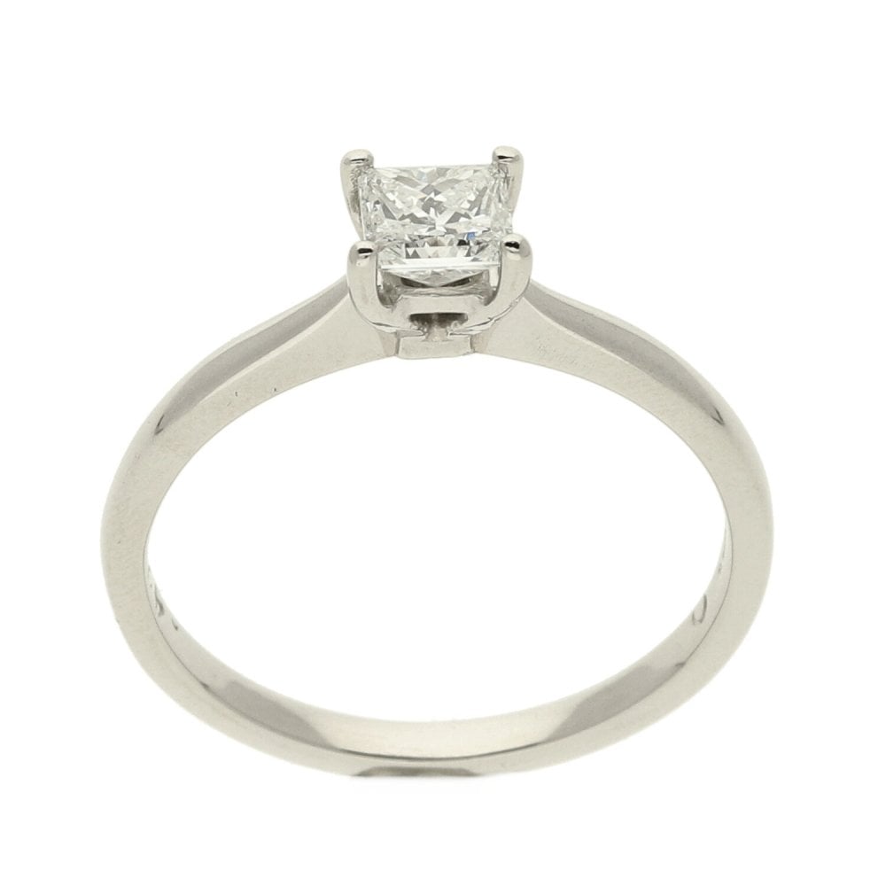 GIA Certified Diamond Platinum Engagement Ring - 0.42ct