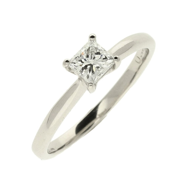 GIA Certified Diamond Platinum Engagement Ring - 0.42ct
